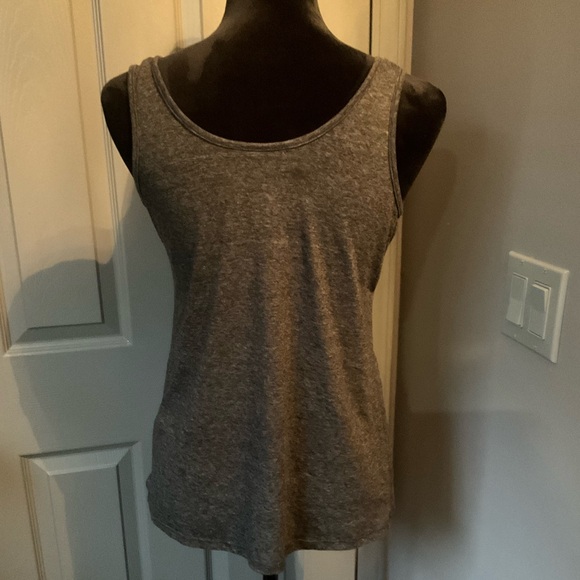 Made in the USA small gray tank w/ red and white “USA” on front w/ glitter stars - Picture 2 of 3